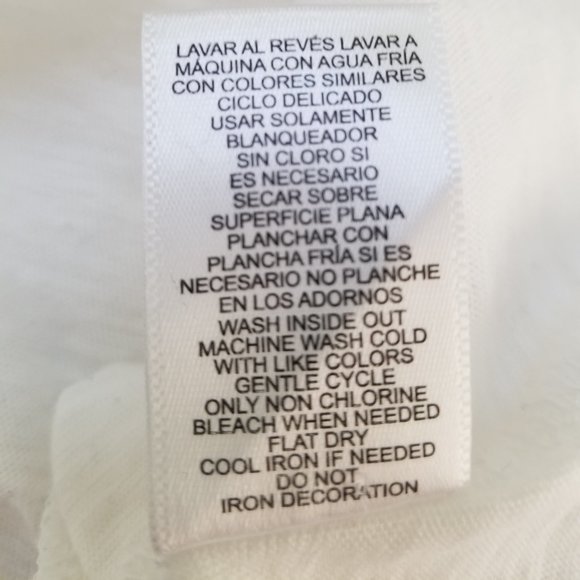 DAISY FUENTES Beaded Neckline White Tee | SZ L - Picture 10 of 10